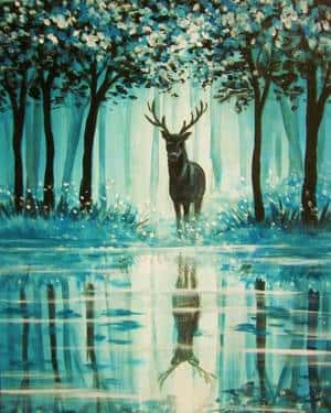 Misty Teal Forest