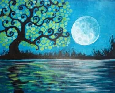 Moonlit Emerald Tree