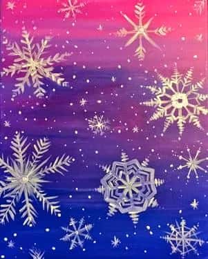 Snowflakes at Sunset