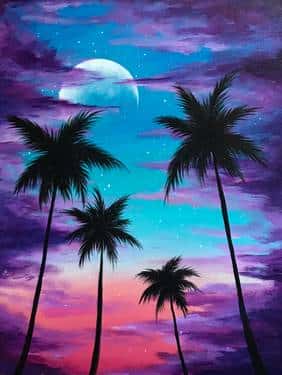 Vibrant Palm Sky