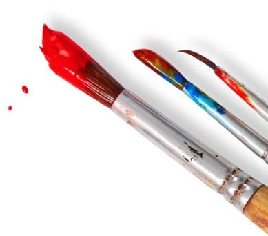 PaintNite paintbrush and art supplies