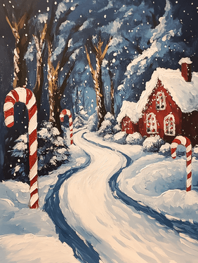 Candy Cane Lane - Paint Nite event in sa, CA