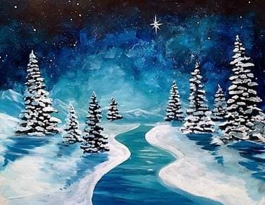 Silent Night River - Paint Nite event in Toronto, ON