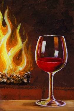Wine By the Fireplace - Paint Nite event in Toronto, ON