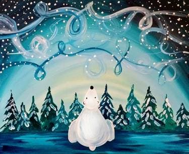 Windy Winter Sky - Paint Nite event in Kenosha, WI