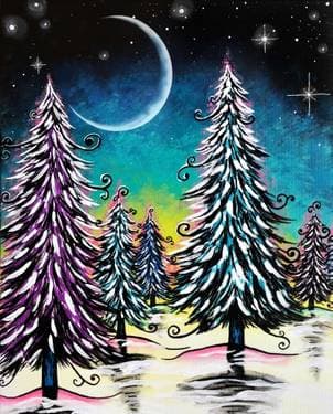 Snowy Moonlight - Paint Nite event in Worcester, MA