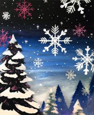 Snowflakes of Winter - Paint Nite event in sa, CA