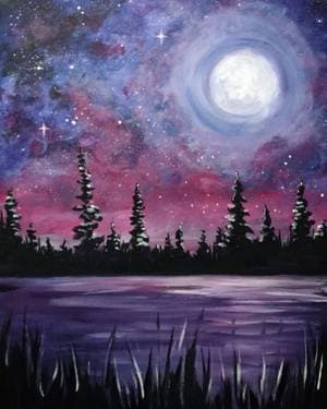 Galaxy Lake II - Paint Nite event in Mississauga, ON