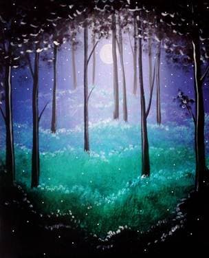 Forest Moonlight - Paint Nite event in Sacramento, CA