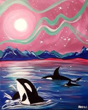 Orca-rora Borealis - Paint Nite event in Saskatoon, SK