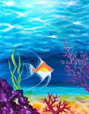 On The Ocean Floor - Paint Nite event in sa, CA
