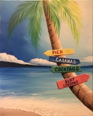 Beach Time Decisions - Paint Nite event in Encino, CA