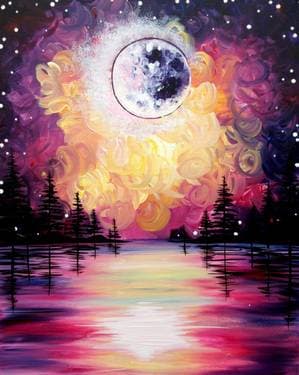 Moonrise on the Water - Paint Nite event in BLOOMINGTON, IL