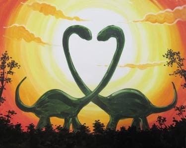 Prehistoric Love - Paint Nite event in Mountain View, CA