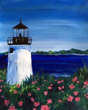 Lighthouse Blooms - Paint Nite event in Halifax, NS