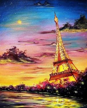 Glowing Paris Sunset - Paint Nite event in Edmonton, AB
