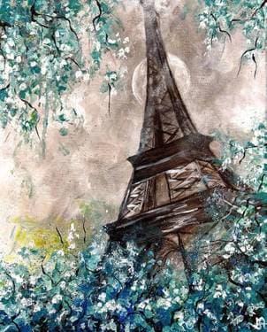 Teal Moonlit Paris - Paint Nite event in Glendale, AZ
