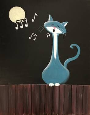 Singing Kitty - Paint Nite event in Saskatoon, SK