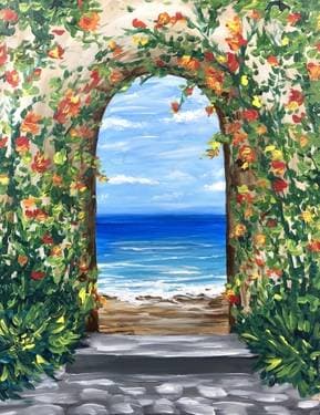 Tropical Ocean Arch - Paint Nite event in Encino, CA