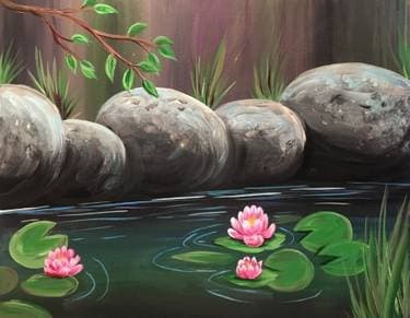Peaceful Pond II - Paint Nite event in Milton, ON