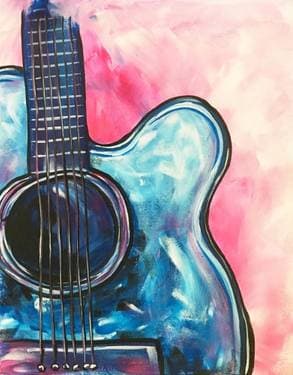 Electric Blue Guitar - Paint Nite event in Peoria, IL