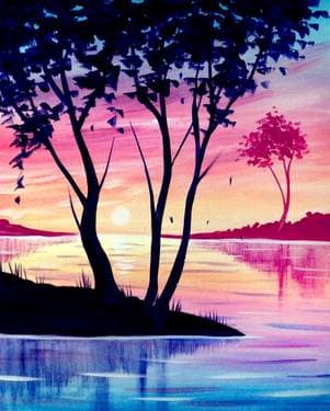 Summer Trees - Paint Nite event in Lachine, QC