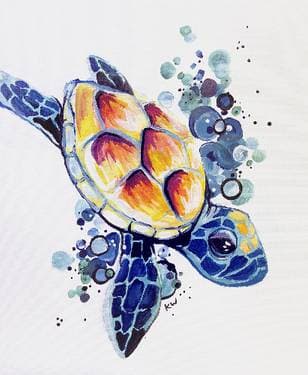Bubbles The Turtle - Paint and sip event at Sidelines Sports Bar & Grill - Glen Burnie in Glen Burnie, MD - PaintNite.com