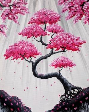 Bonsai Blossom Falls - Paint Nite event in Brampton, ON