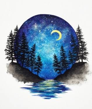 Moonlit Vignette - Paint Nite event in Peoria Heights, IL