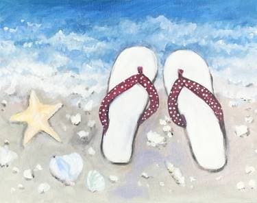 Seaside Flip Flops - Paint Nite event in Lincoln, CA