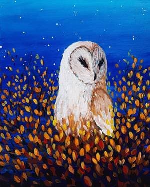 Autumn Owl II - Paint Nite event in Sacramento, CA