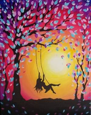 Sunset swing III - Paint Nite event in Sunnyvale, CA