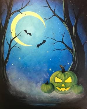 Green Pumpkin Glow - Paint Nite event in Saskatoon, SK