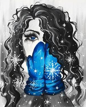 Blue mitts - Paint Nite event in Calgary, AB