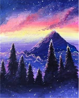 Dreamy Mountain - Paint Nite event in Langley, BC
