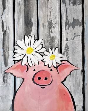 Lil Barnwood Piggie - Paint Nite event in Chico, CA