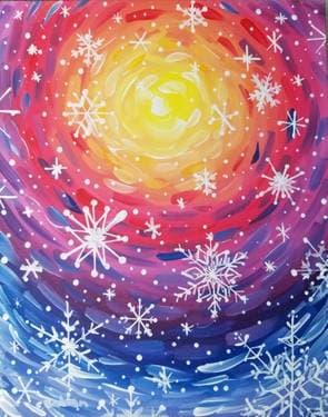 Snowflake Sunset - Paint Nite event in Winnipeg, MB