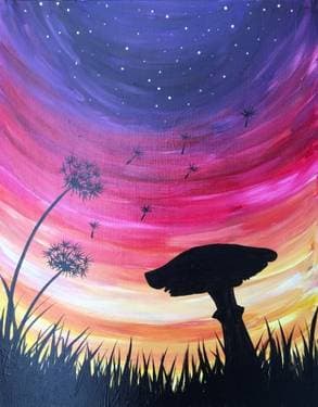 Magical Mushroom Sunset - Paint Nite event in Edmonton, AB