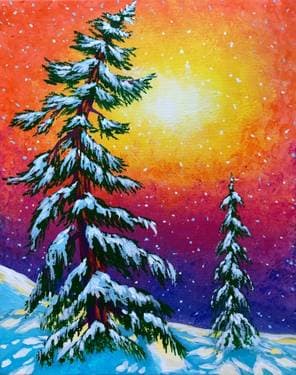 Winter Whimsy - Paint Nite event in Edmonton , AB