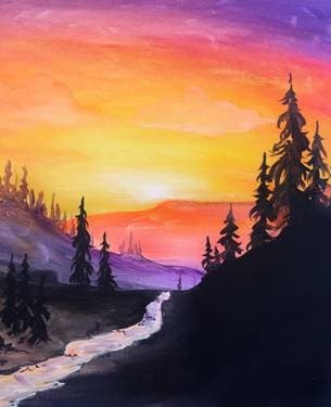 Sunrise River - Paint Nite event in Airdrie, AB