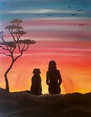 Best Friends at Sunset - Paint Nite event in Glen Burnie, MD