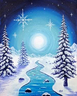 The Beauty of Winter - Paint Nite event in BLOOMINGTON, IL