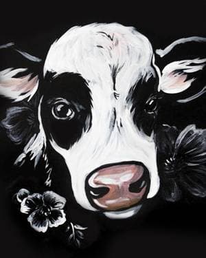 Udderly Fantastic Cow - Paint and sip event at Kings Card Club  in STOCKTON, CA - PaintNite.com