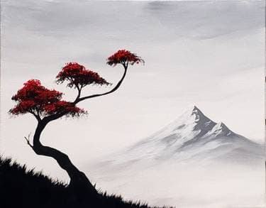 Bonsai Mountain II - Paint Nite event in Brampton, ON