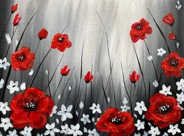 Field of Red Poppies - Paint Nite event in Salt Lake City, UT
