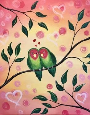Lover Birds - Paint Nite event in Calgary, AB