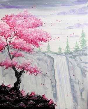 Serene Blossom Cliff - Paint Nite event in Fremont, CA