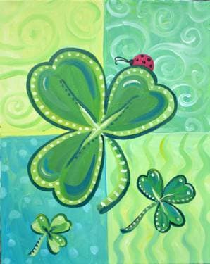 Whimsical Shamrock - Paint Nite event in Chico, CA