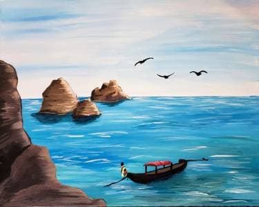 Thai Boat Rocks - Paint Nite event in Duarte, CA