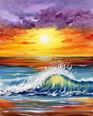 Sun Kissed Wave - Paint Nite event in Calgary, AB